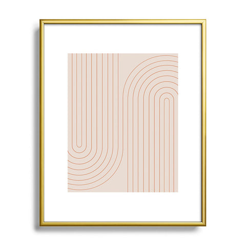Colour Poems Minimal Line Curvature Natural Metal Framed Art Print