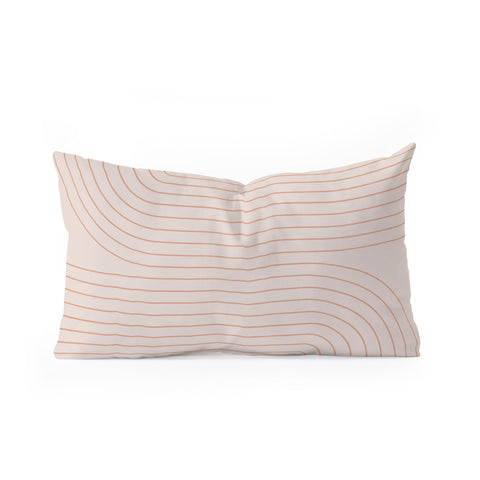 Colour Poems Minimal Line Curvature Natural Oblong Throw Pillow