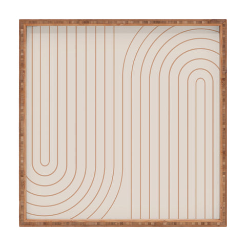 Colour Poems Minimal Line Curvature Natural Square Tray