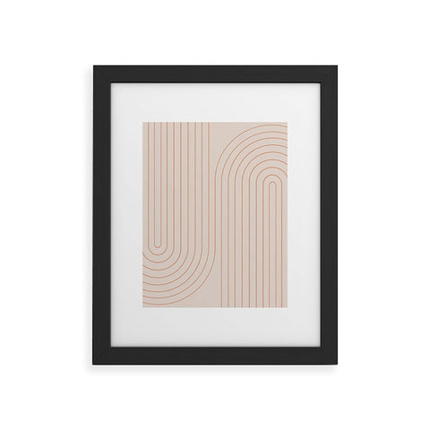 Colour Poems Minimal Line Curvature Natural Framed Art Print