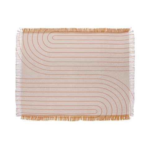 Colour Poems Minimal Line Curvature Natural Throw Blanket