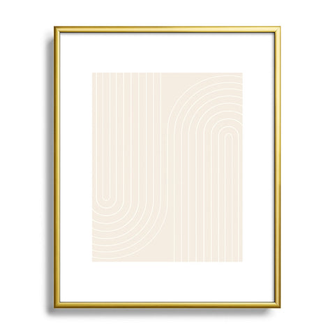 Colour Poems Minimal Line Curvature Off White Metal Framed Art Print