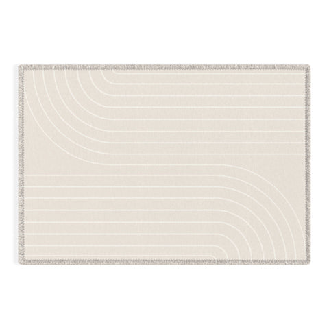 Colour Poems Minimal Line Curvature Off White Outdoor Rug