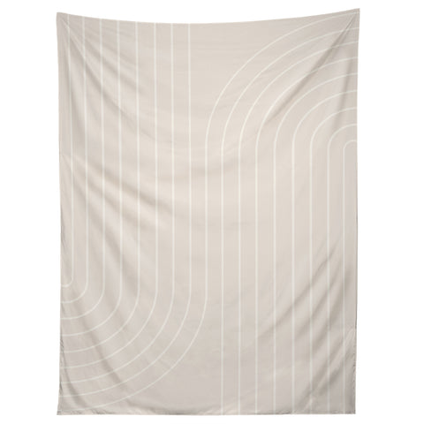 Colour Poems Minimal Line Curvature Off White Tapestry