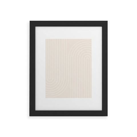 Colour Poems Minimal Line Curvature Off White Framed Art Print