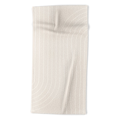 Colour Poems Minimal Line Curvature Off White Beach Towel