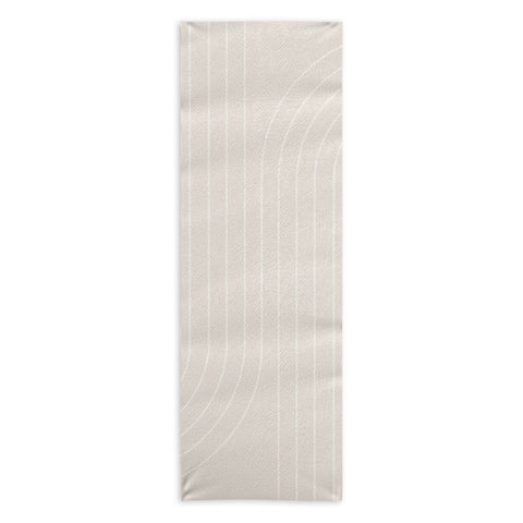Colour Poems Minimal Line Curvature Off White Yoga Towel