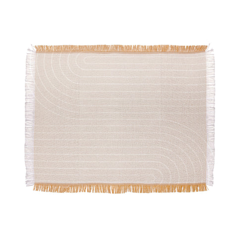 Colour Poems Minimal Line Curvature Off White Throw Blanket