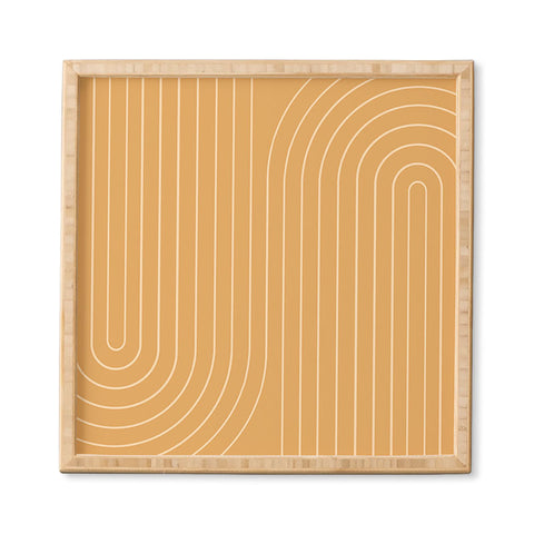 Colour Poems Minimal Line Curvature Orange Framed Wall Art