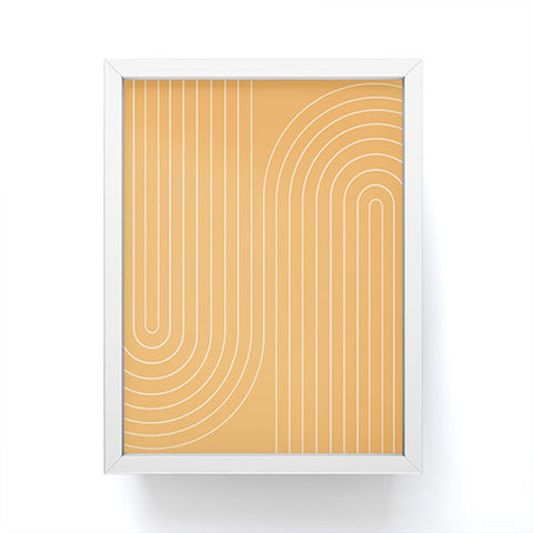 Colour Poems Minimal Line Curvature Orange Framed Mini Art Print