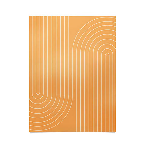Colour Poems Minimal Line Curvature Orange Poster