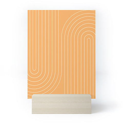 Colour Poems Minimal Line Curvature Orange Mini Art Print