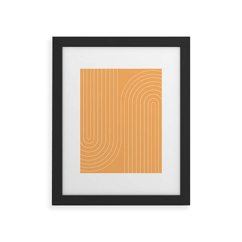 Colour Poems Minimal Line Curvature Orange Framed Art Print