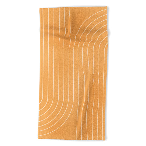 Colour Poems Minimal Line Curvature Orange Beach Towel