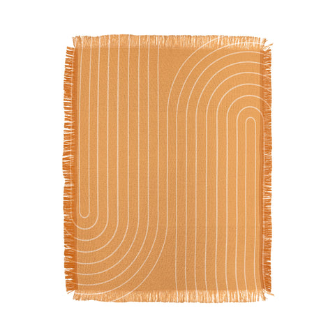 Colour Poems Minimal Line Curvature Orange Throw Blanket
