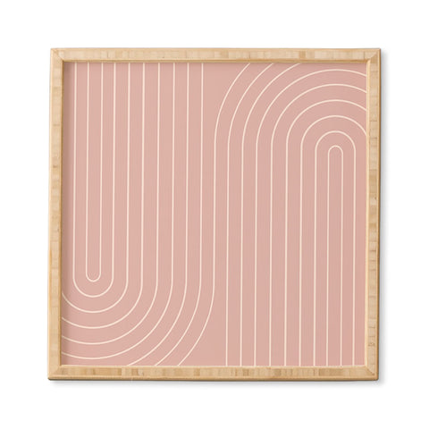 Colour Poems Minimal Line Curvature Pink Framed Wall Art