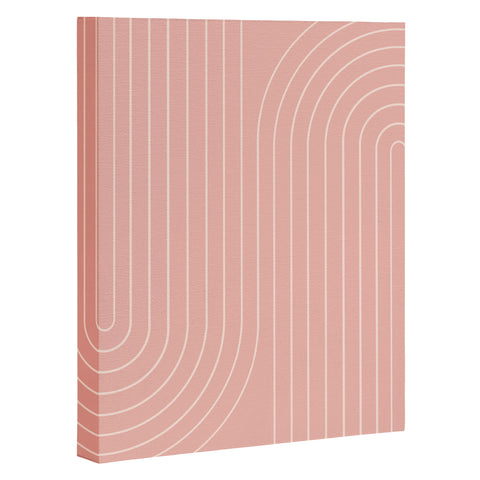 Colour Poems Minimal Line Curvature Pink Art Canvas