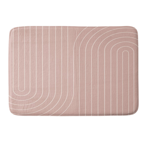 Colour Poems Minimal Line Curvature Pink Memory Foam Bath Mat