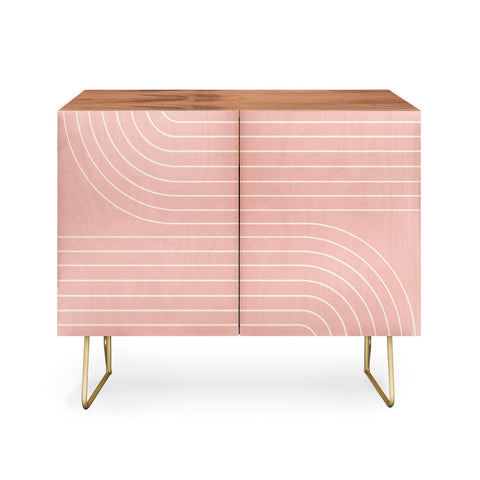 Colour Poems Minimal Line Curvature Pink Credenza