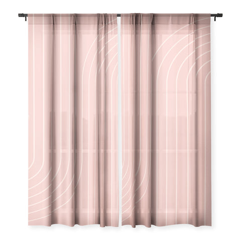 Colour Poems Minimal Line Curvature Pink Sheer Non Repeat