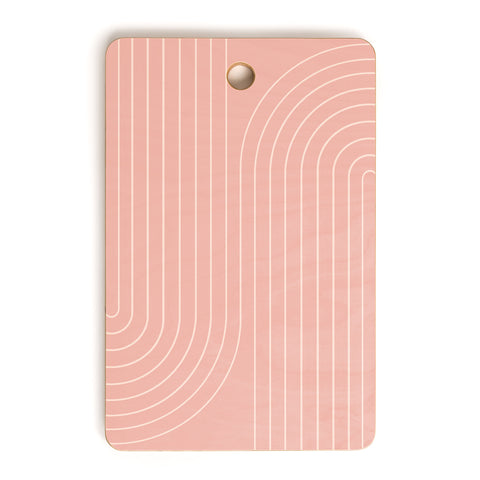 Colour Poems Minimal Line Curvature Pink Cutting Board Rectangle
