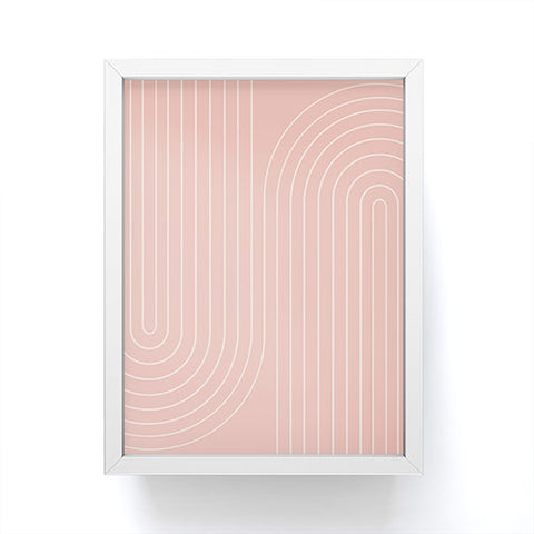 Colour Poems Minimal Line Curvature Pink Framed Mini Art Print