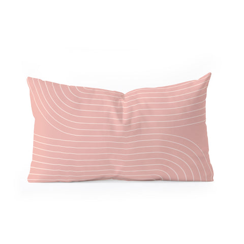 Colour Poems Minimal Line Curvature Pink Oblong Throw Pillow