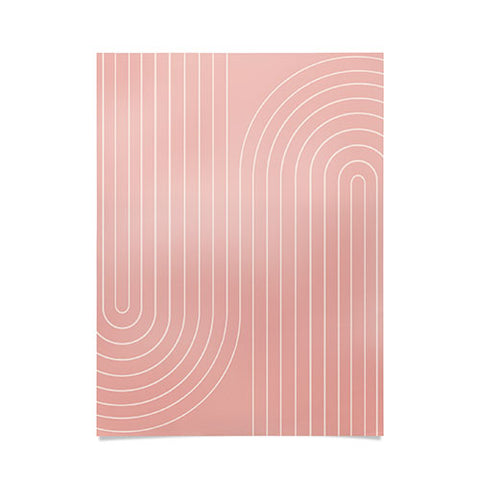 Colour Poems Minimal Line Curvature Pink Poster