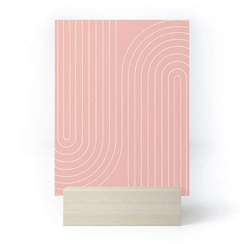 Colour Poems Minimal Line Curvature Pink Mini Art Print