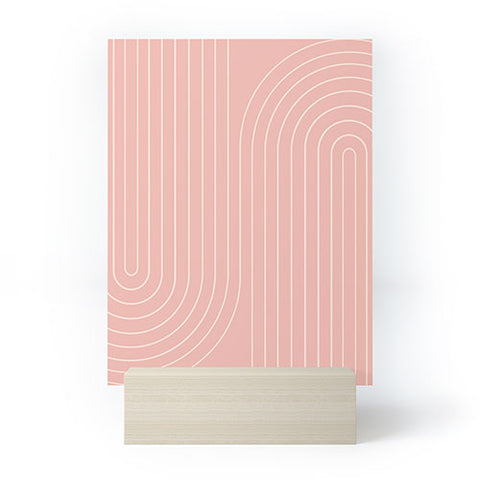 Colour Poems Minimal Line Curvature Pink Mini Art Print