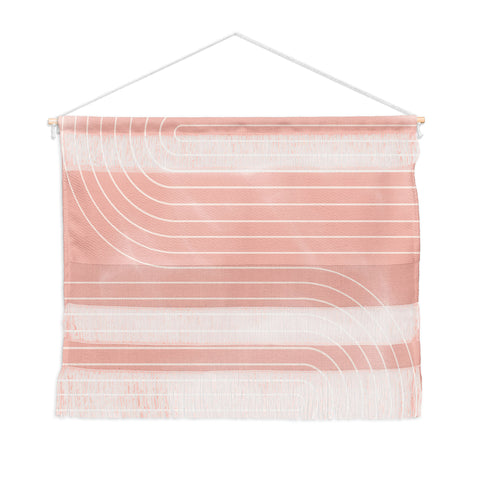 Colour Poems Minimal Line Curvature Pink Wall Hanging Landscape