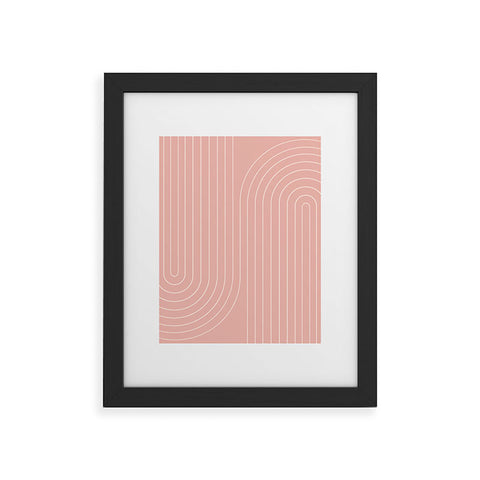 Colour Poems Minimal Line Curvature Pink Framed Art Print