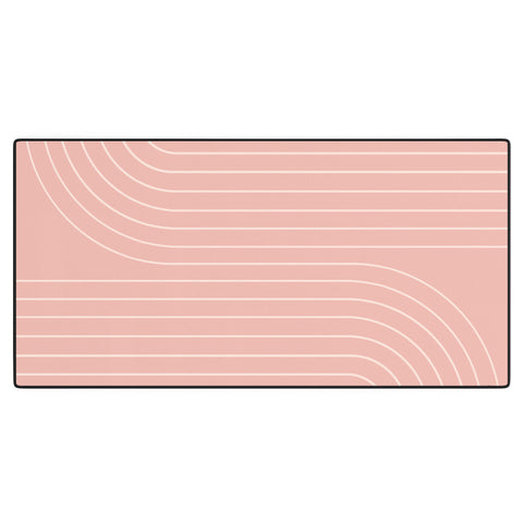 Colour Poems Minimal Line Curvature Pink Desk Mat