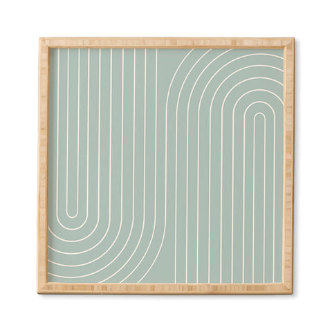 Colour Poems Minimal Line Curvature Sage Framed Wall Art