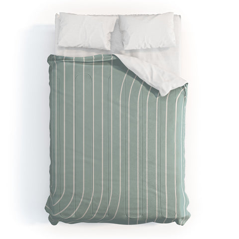 Colour Poems Minimal Line Curvature Sage Comforter