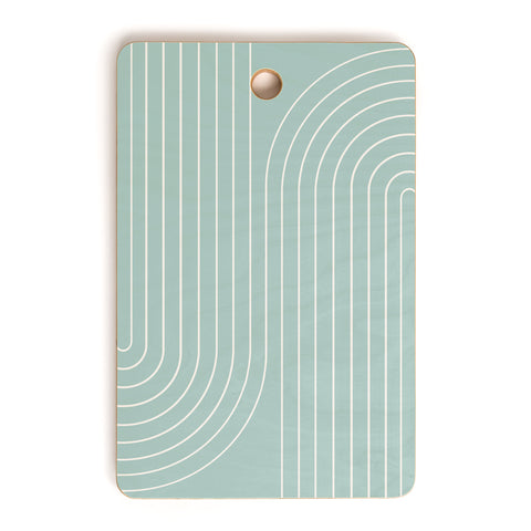 Colour Poems Minimal Line Curvature Sage Cutting Board Rectangle