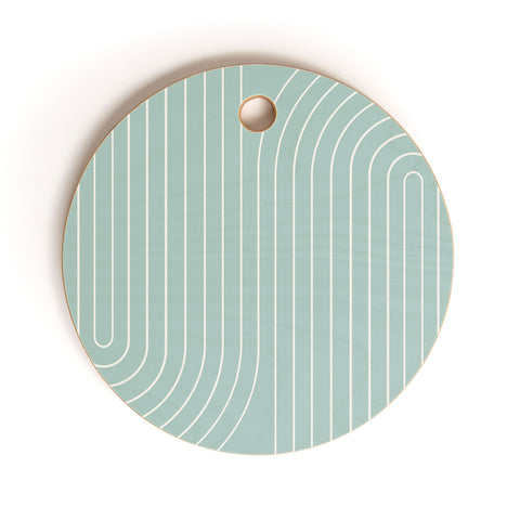 Colour Poems Minimal Line Curvature Sage Cutting Board Round