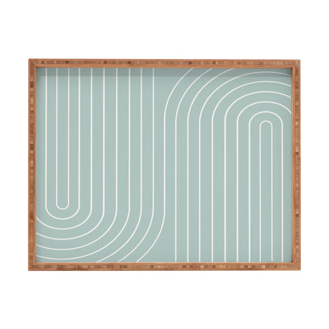 Colour Poems Minimal Line Curvature Sage Rectangular Tray