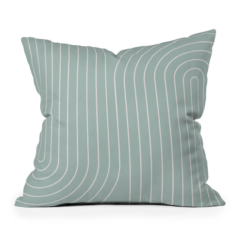 Colour Poems Minimal Line Curvature Sage Throw Pillow