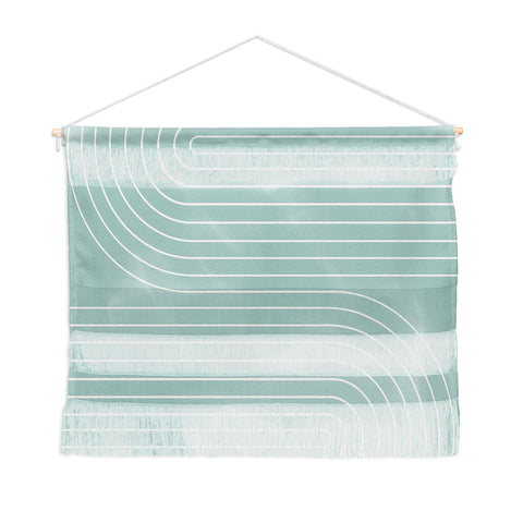 Colour Poems Minimal Line Curvature Sage Wall Hanging Landscape