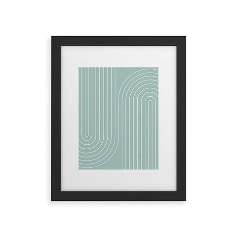 Colour Poems Minimal Line Curvature Sage Framed Art Print