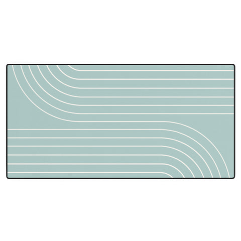 Colour Poems Minimal Line Curvature Sage Desk Mat