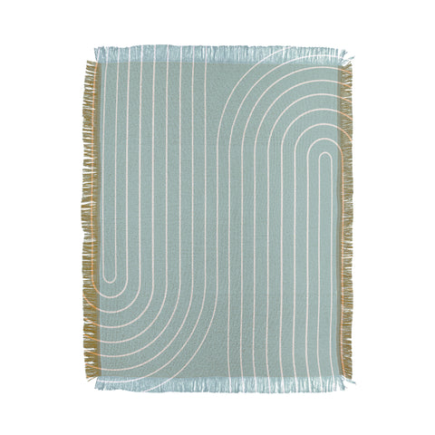 Colour Poems Minimal Line Curvature Sage Throw Blanket