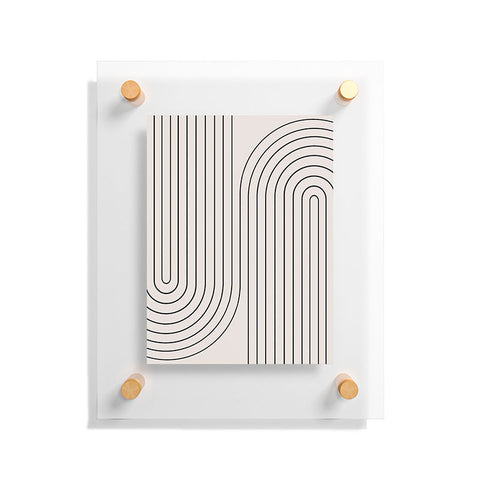 Colour Poems Minimal Line Curvature White Floating Acrylic Print