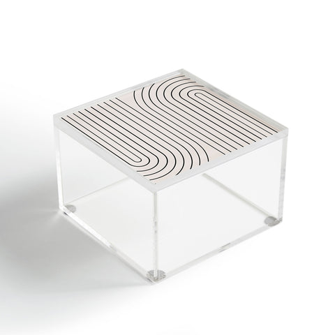 Colour Poems Minimal Line Curvature White Acrylic Box