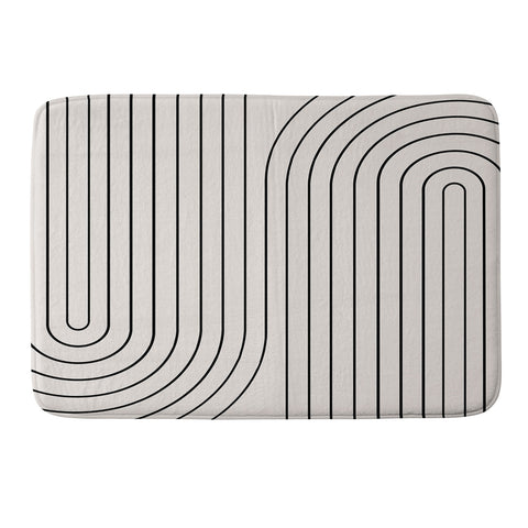 Colour Poems Minimal Line Curvature White Memory Foam Bath Mat
