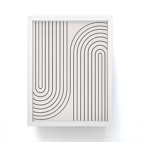 Colour Poems Minimal Line Curvature White Framed Mini Art Print