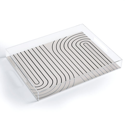 Colour Poems Minimal Line Curvature White Acrylic Tray