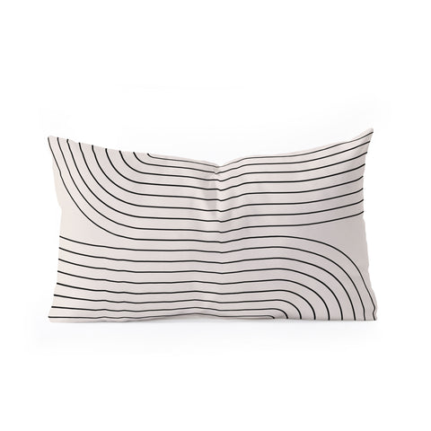 Colour Poems Minimal Line Curvature White Oblong Throw Pillow