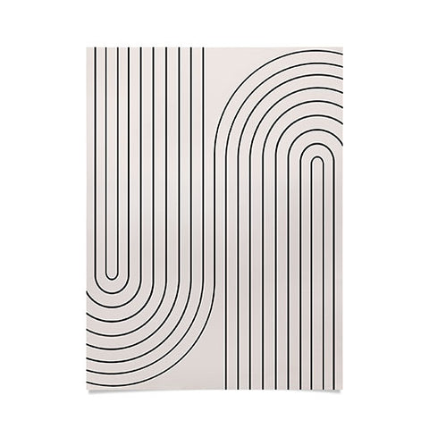 Colour Poems Minimal Line Curvature White Poster